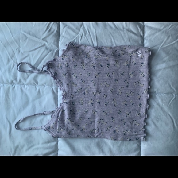 purple and white hollister tank/crop top - Picture 1 of 1